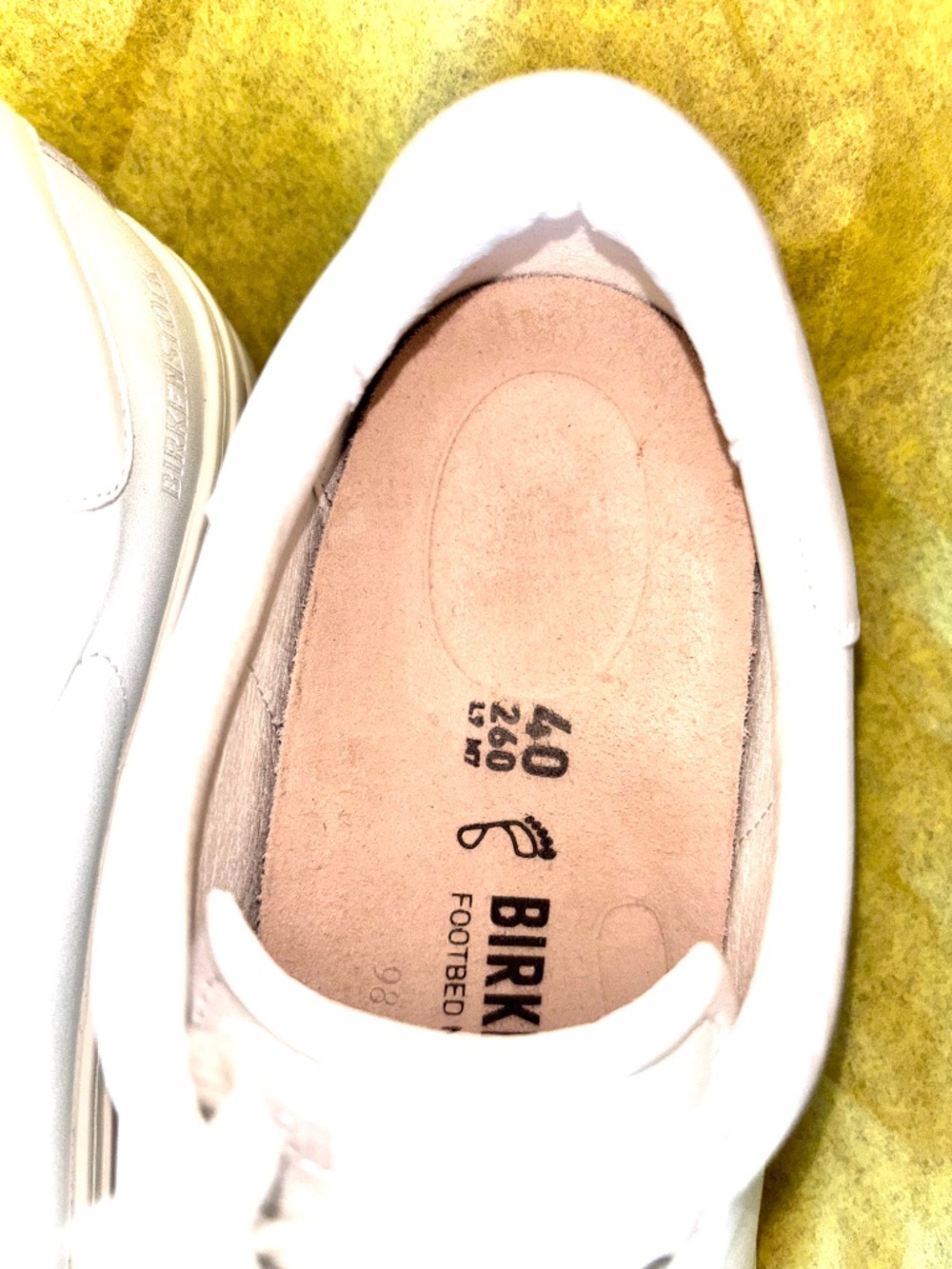 New Birkenstock BEND White Leather & Cork Sneakers Paid $165.00 40 (9-9.5 Wmn) - Picture 14 of 16